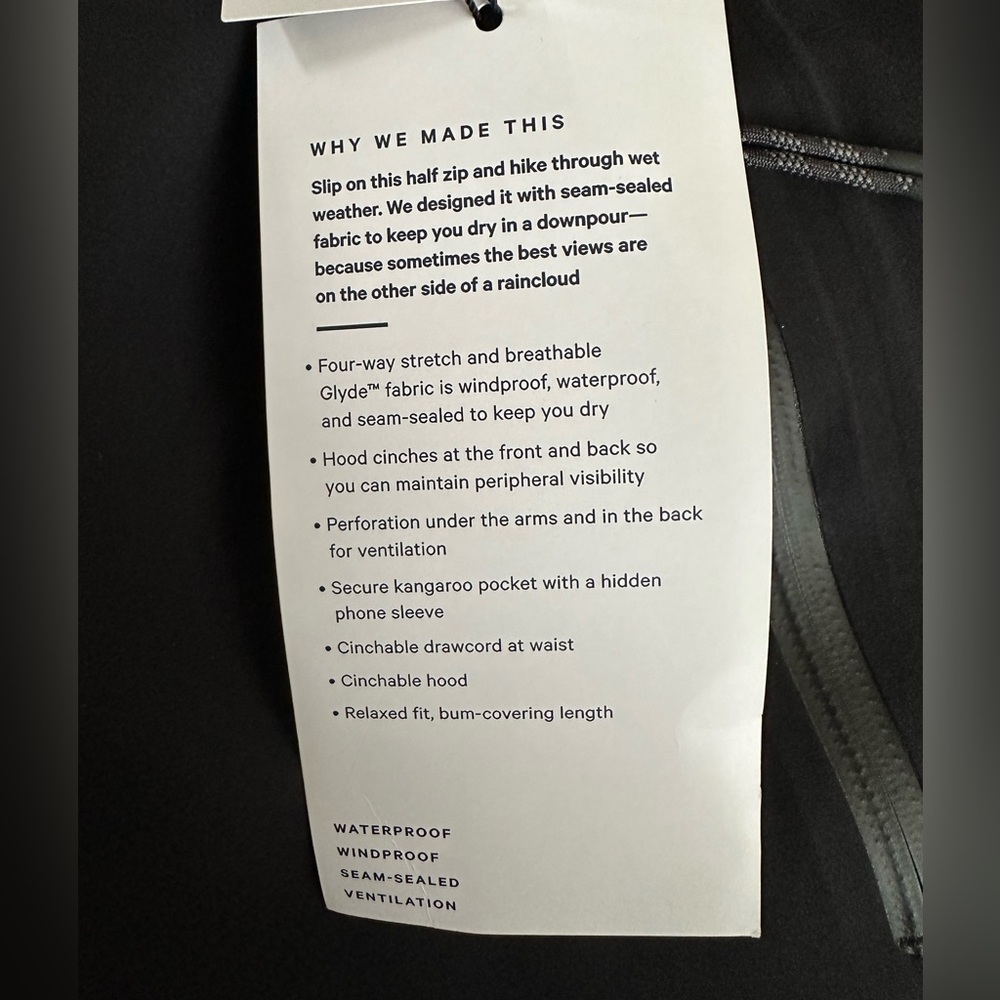 Lululemon Stretch Waterproof Hiking Half-Zip Pullover - Picture 9 of 11